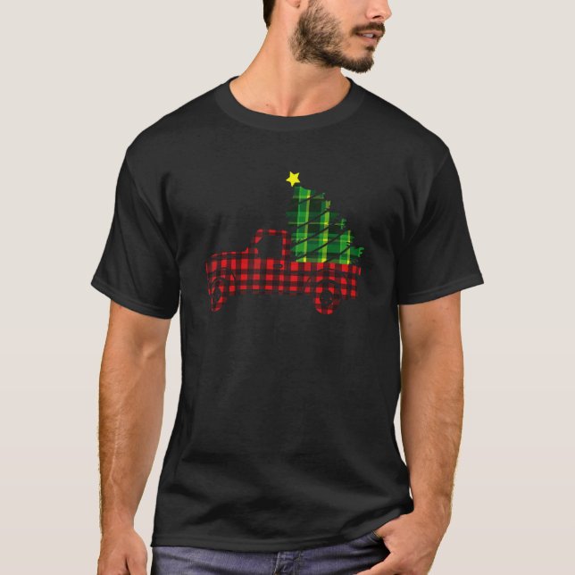 Camiseta Guay Red Plaid Farming Truck Navidad SetMen W (Anverso)