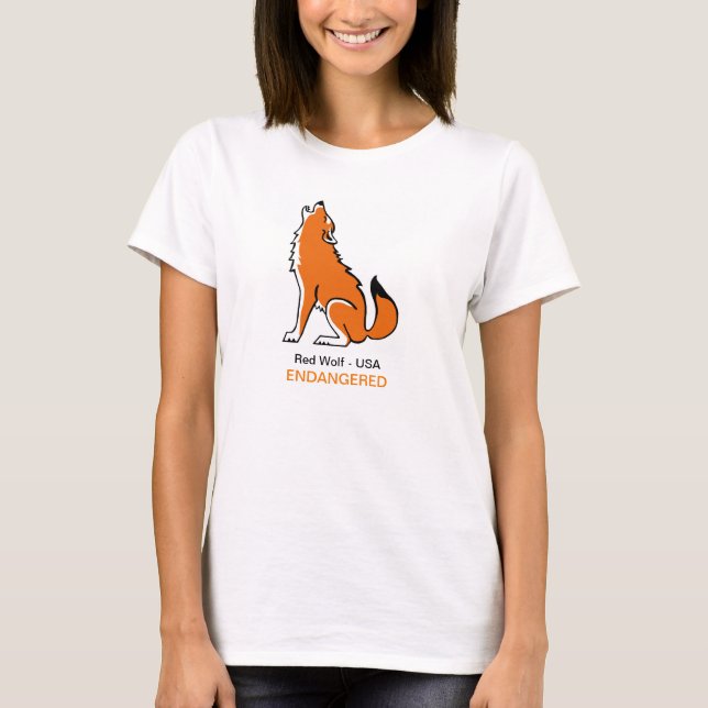 Camiseta Guay Red WOLF - Dibujo animal en peligro de extinc (Anverso)