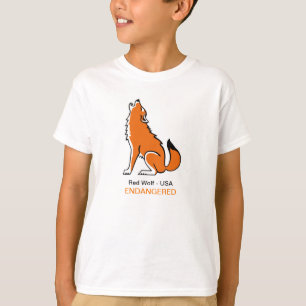 Camiseta Guay Red WOLF - Dibujo animal en peligro de extinc
