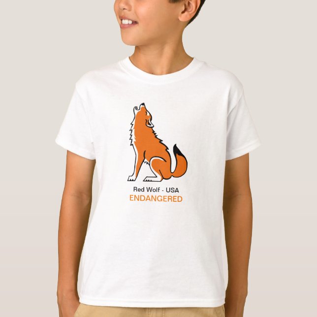 Camiseta Guay Red WOLF - Dibujo animal en peligro de extinc (Anverso)