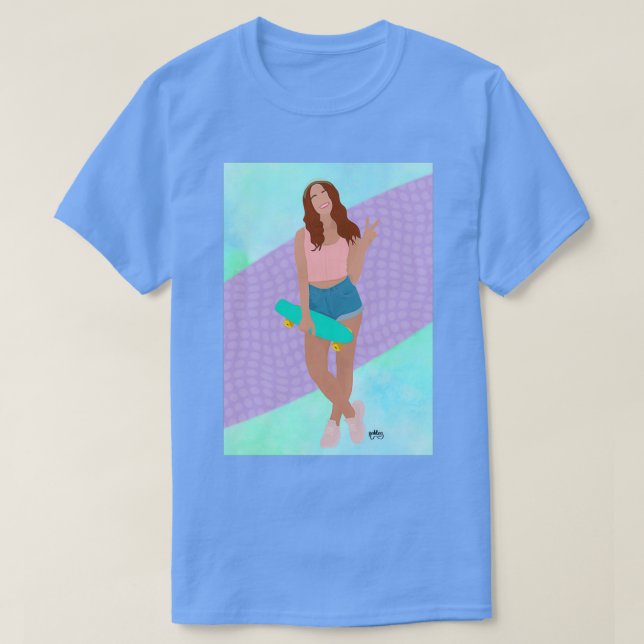 Camiseta Guay redhead con patineta (Diseño del anverso)