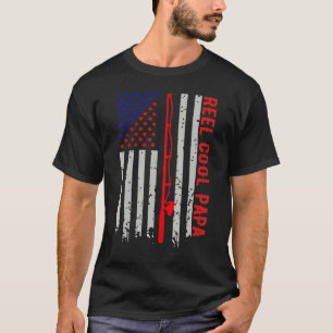 Camiseta Guay Reel Mens Papa Bandera Estadounidense Pescand