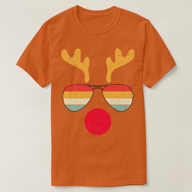 Camiseta Guay Reindeer Face Con Gafas De Sol Retro Gracioso (Diseño del anverso)