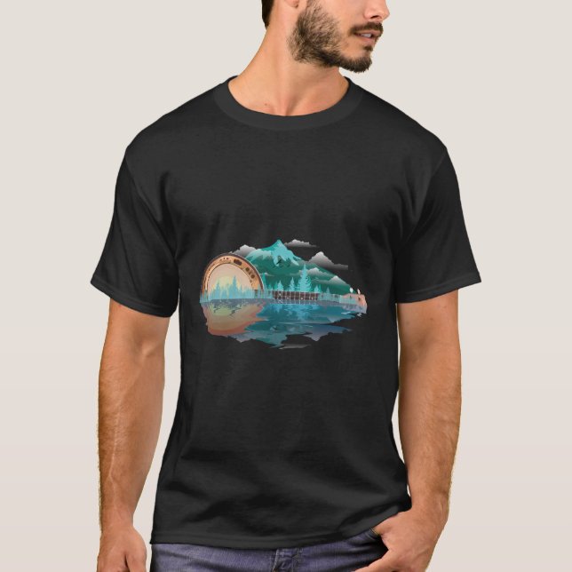 Camiseta Guay Retro Banjo Mountains Sun Funny Bluegrass Ven (Anverso)