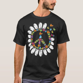 Camiseta Guay Retro Butterfly Peace Art Love 60s Hippie Ins