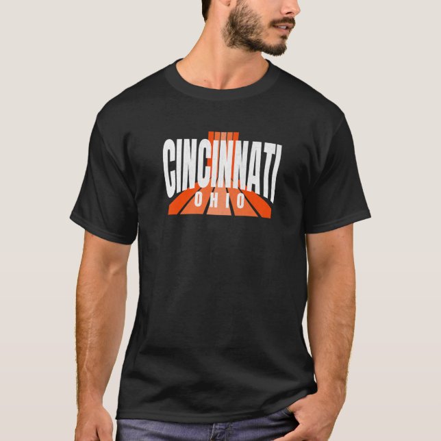 Camiseta Guay Retro Cincinnati Orange Black Cincinnati OH F (Anverso)