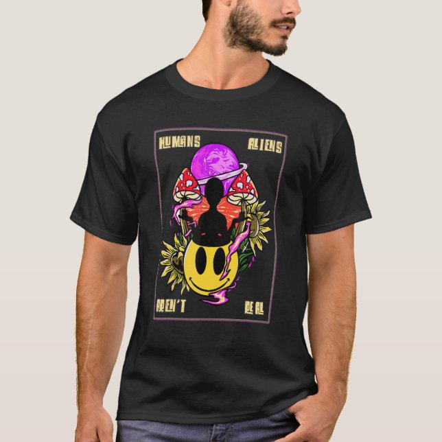 Camiseta Guay Retro Humans Aliens Arenu2019t Real Alien Bel (Anverso)