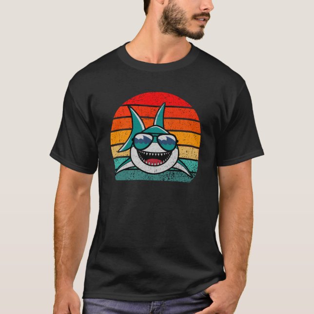 Camiseta Guay Retro Shark en gafas de sol 70 años 80 90 Gra (Anverso)