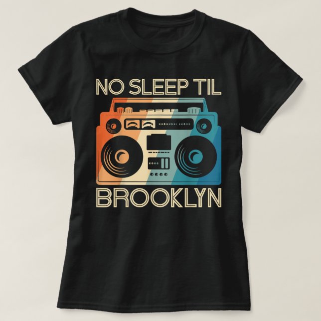 Camiseta Guay Retro sin sueño hasta Brooklyn, vieja escuela (Diseño del anverso)