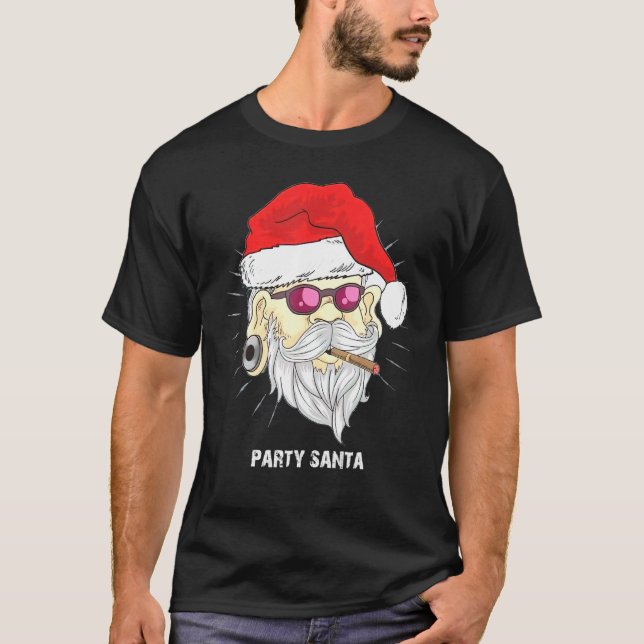Camiseta Guay Santa Claus Viendo Gafas Cigarros Fumadores (Anverso)