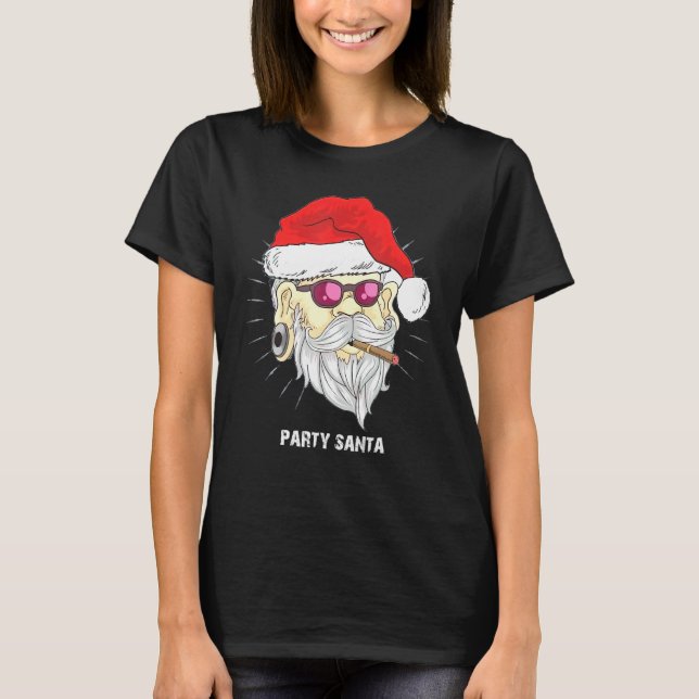 Camiseta Guay Santa Claus Viendo Gafas Cigarros Fumadores (Anverso)