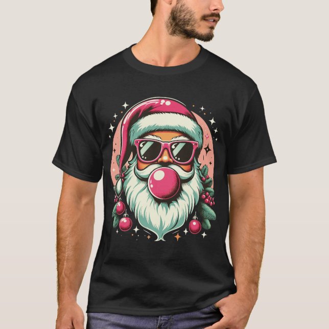 Camiseta "Guay Santa con Navidades de arte pop de Bubblegum (Anverso)