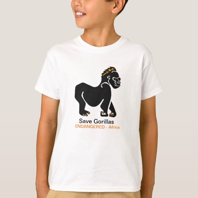 Camiseta Guay Save GORILLAS - Animales en peligro de extinc (Anverso)
