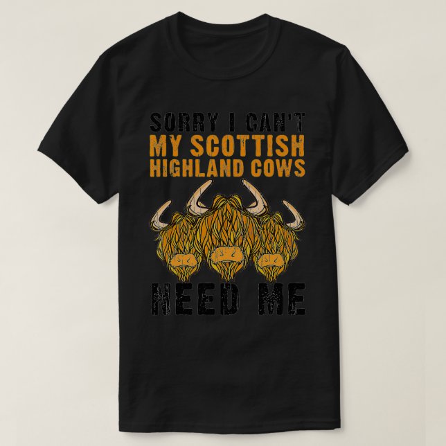 Camiseta Guay Scottish Highland Cows obsequia vacas diverti (Diseño del anverso)