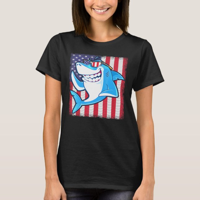 Camiseta Guay Shark American Bandera de Estados Unidos Pesc (Anverso)