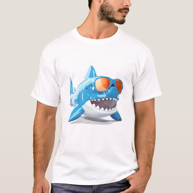 Camiseta Guay Shark On Vacation Cute Adorable Fun Discovery (Anverso)