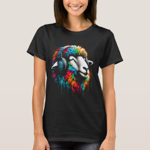 Camiseta Guay Sheep Headphone Music Navidades de arte Cumpl