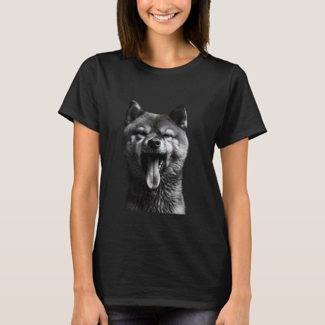 Camiseta Guay Shiba Inu Sticando La Lengua A La Desaparició (Anverso)