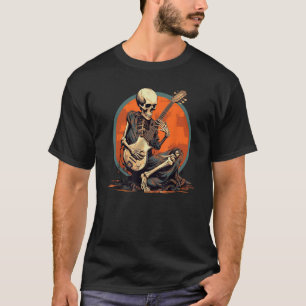 Camiseta Guay Skeleton con guitarra para Rockn Roll Musican