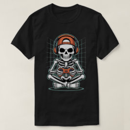 Camiseta Guay Skeleton Gamer con audífono y controlador