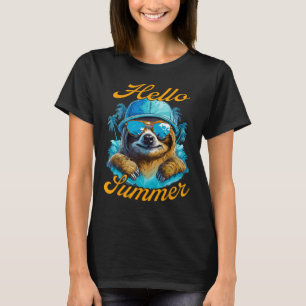 Camiseta Guay Sloth Hello Summer Vacation Beach Summer
