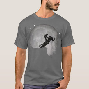 Camiseta Guay Snowmobile Funny Cliff Jump Moon Sunset Snowo