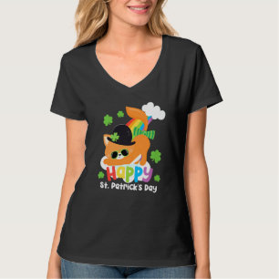 Camiseta Guay St Patricks Day Cat Rainbow Lucky Shamrock Cu