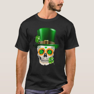 Camiseta Guay Sugar Skull Saint Patrick Día Shamrock Iris