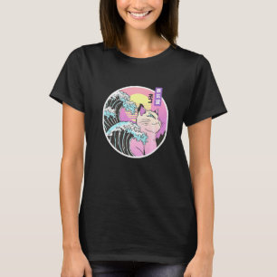 Camiseta Guay Synthwave Vaporwave Estético Trippy Cat On O