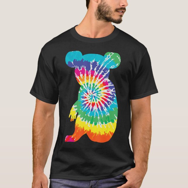 Camiseta Guay Tie Dye Koala Rainbow Print Animal Hippie (Anverso)