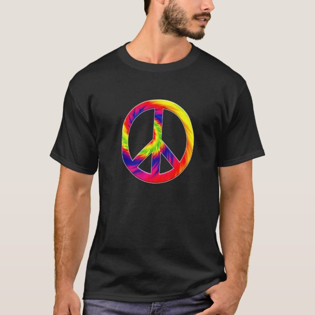 Camiseta Guay Tie Dye Peace Sign Equality Freedom Hippie (Anverso)