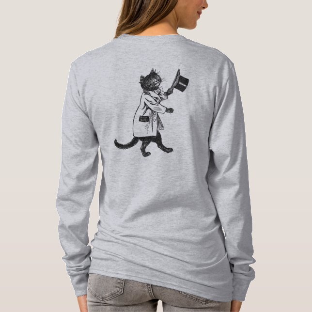 Camiseta Guay Top Hat Cat Vintage Art (Reverso)