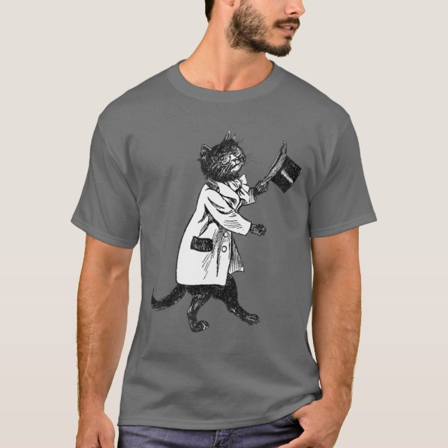 Camiseta Guay Top Hat Cat Vintage Art (Anverso)