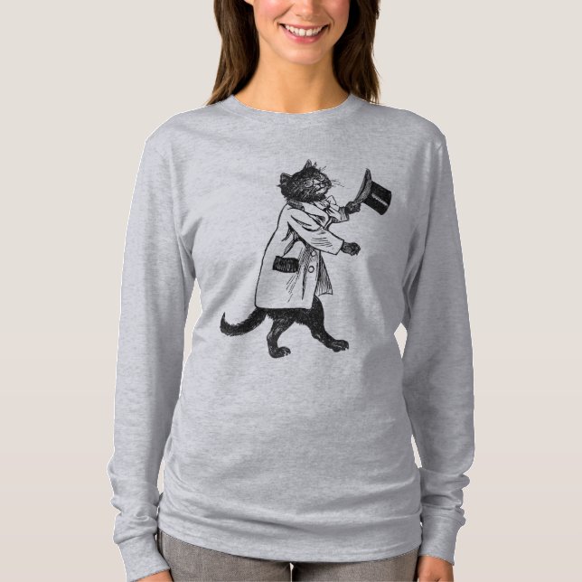 Camiseta Guay Top Hat Cat Vintage Art (Anverso)