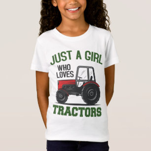 Camiseta Guay Tractor Lover Sólo Un Chica Que Ama Los Tract