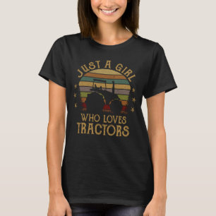 Camiseta Guay Tractor Lover Sólo Un Chica Que Ama Los Tract