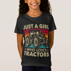 Camiseta Guay Tractor Lover Sólo Un Chica Que Ama Los Tract