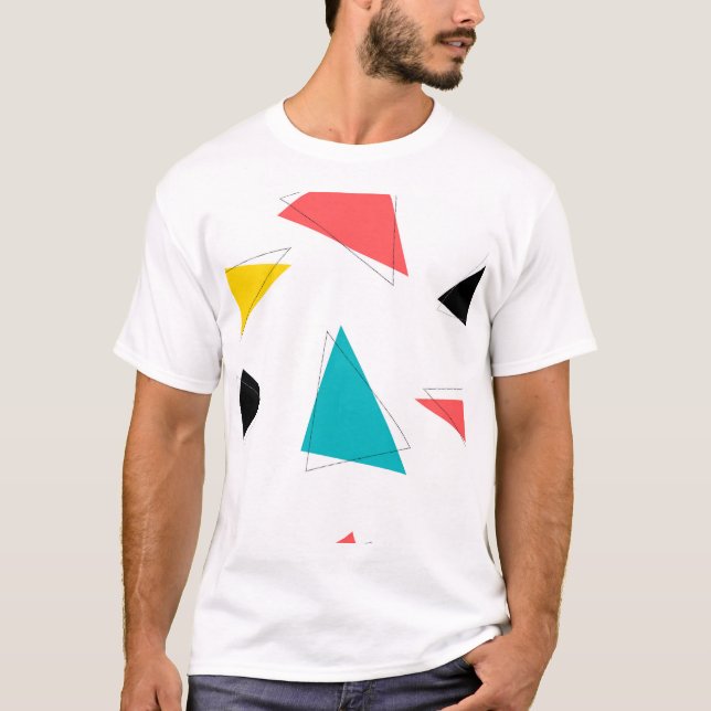 Camiseta Guay, triángulos coloridos únicos, de moda, (Anverso)