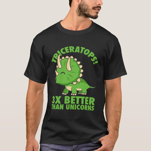 Camiseta Guay Triceratops 3X Mejor Que Unicorns Funny Din (Anverso)
