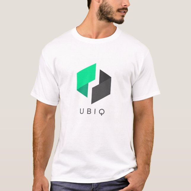 Camiseta Guay Ubiq Cryptocurrency Coin Rótulo (Anverso)