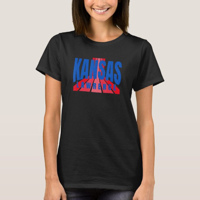 Camiseta Guay Único Lawrence Kansas BlueRed Divertido Kansa (Anverso)