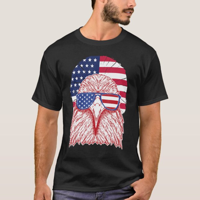 Camiseta Guay Usa Patriotic American Eagle Glasses Uu Ameri (Anverso)