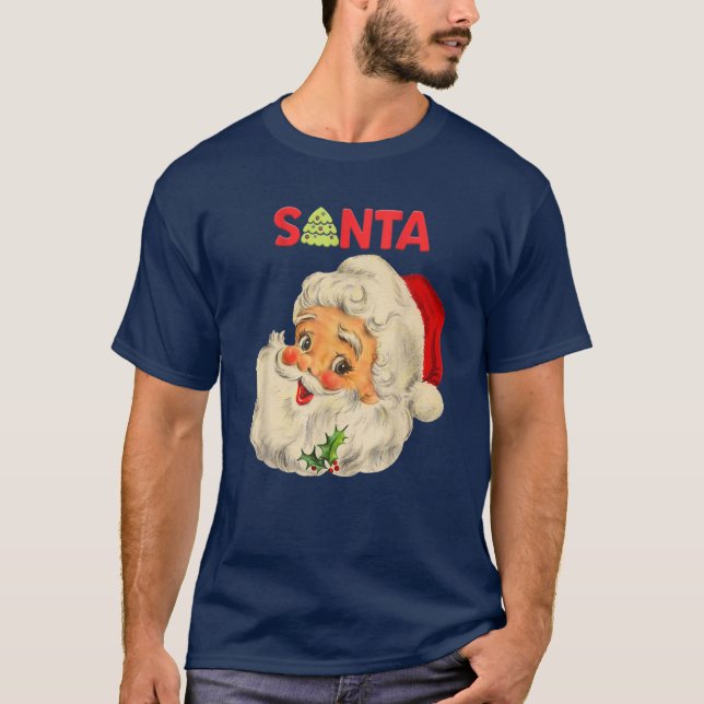 Camiseta Guay Vintage Christmas Santa Claus Face (Anverso)