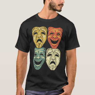 Camiseta Guay Vintage Color Theatre Mask Divertido Drama Pe