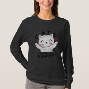 Camiseta Guay Vintage Design Cats me hacen feliz hombres mu