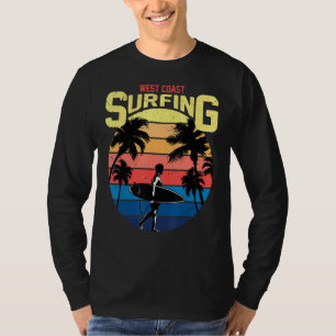 Camiseta Guay West Coast Surfing Retro Sunset Surfboard Pal