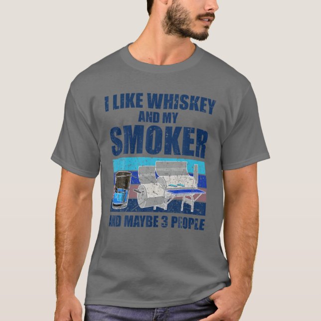 Camiseta Guay Whiskey Art Para Hombres Mujeres Fumando Carn (Anverso)