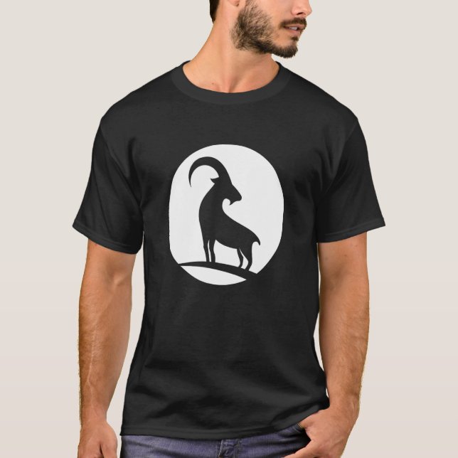Camiseta Guay Wild Goat Animal Horn Livestock Silhouette Ca (Anverso)