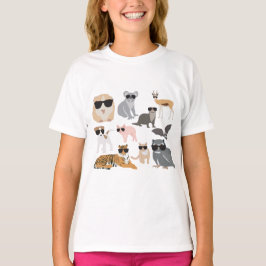 Camiseta Guay y animales divertidos con gafas de sol