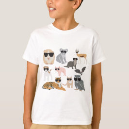 Camiseta Guay y animales divertidos con gafas de sol